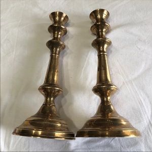 Vintage PWF Lot of 2 Solid Brass Candlesticks Holders